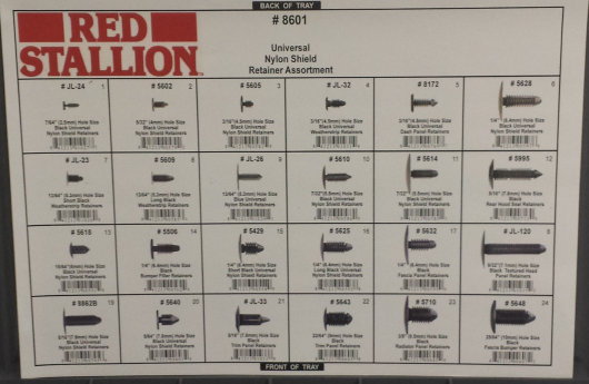 8601 SHIELD RETAINER ASSORTMENT